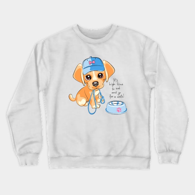 Cute little pale puppy Labrador Retriever Crewneck Sweatshirt by kavalenkava